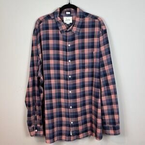 Bixby Nomad Shirt Mens Blue Pink  Long Sleeve Button Up Plaid Size XXL‎ Regular
